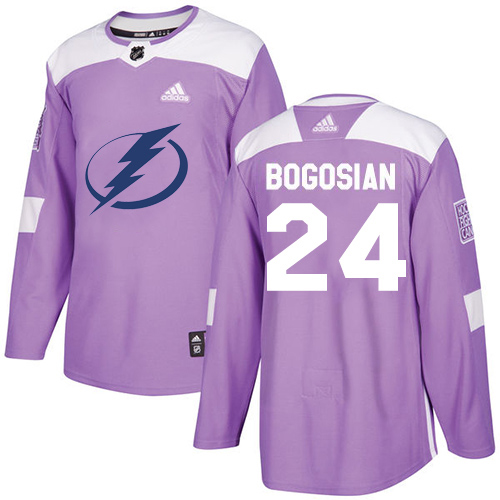 Adidas Tampa Bay Lightning #24 Zach Bogosian Purple Authentic Fights Cancer Youth Stitched NHL Jersey